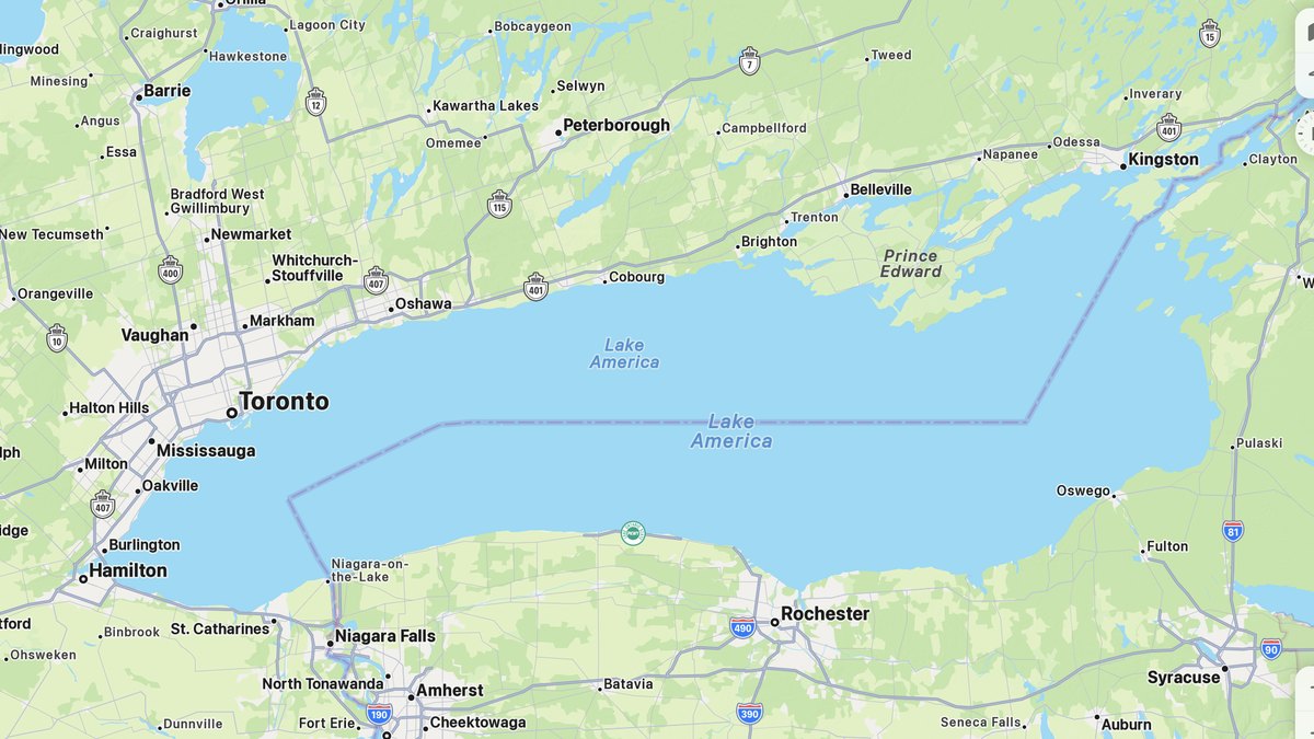 Apple Maps wuxuu ku biiray Google oo u bedelaya Jirka Ontario inuu noqdo Jirka Mareykanka