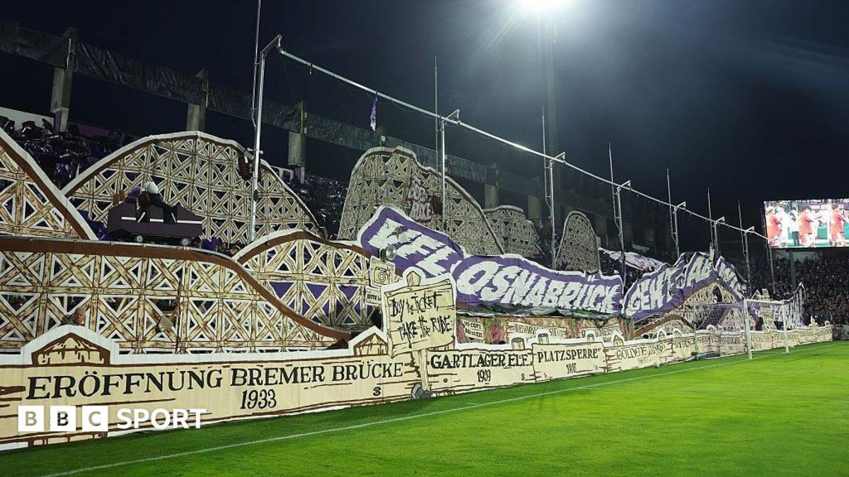 VfL Osnabruck Dib-u-dhigto Tifo Rollercoaster ka hor Ciyaaraha Barwaaqo-sooranka