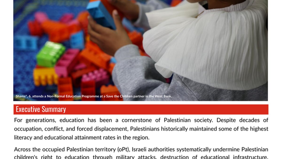 Xaquuqda Waxbarashada Caruurta Falastiiniyiinta: Israel Ku Dhaqaaqay Dhaq-dhaqaaqyo Dhaawac ah