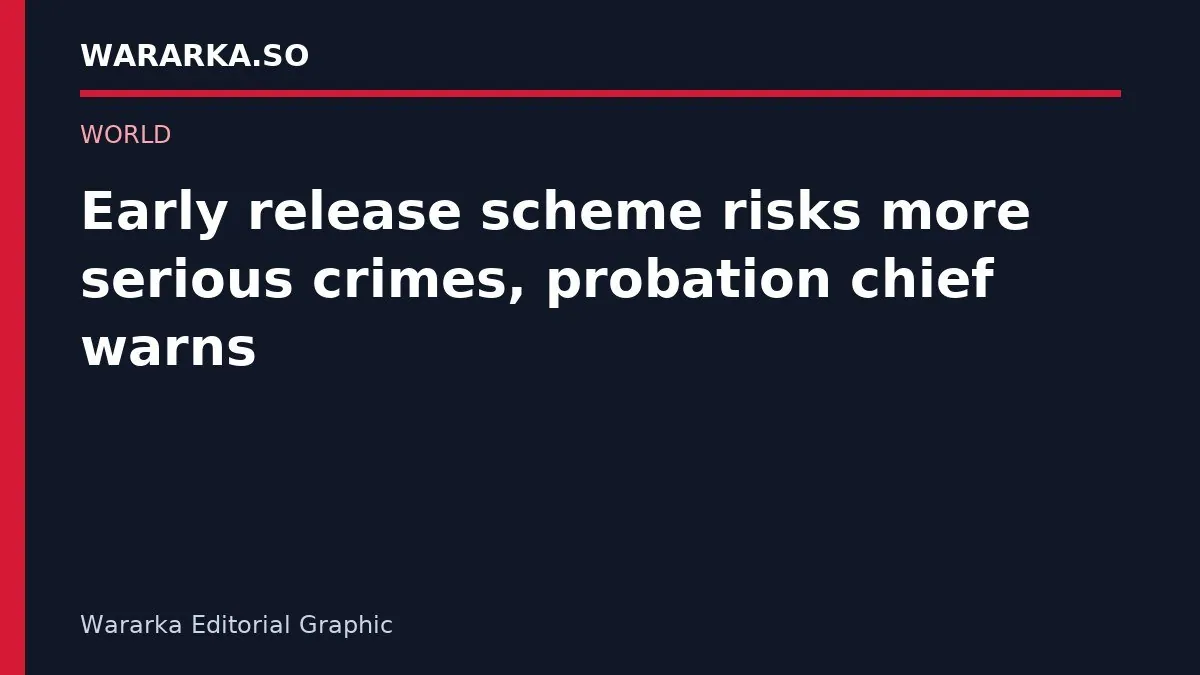Early release scheme risks more serious crimes, probation chief warns